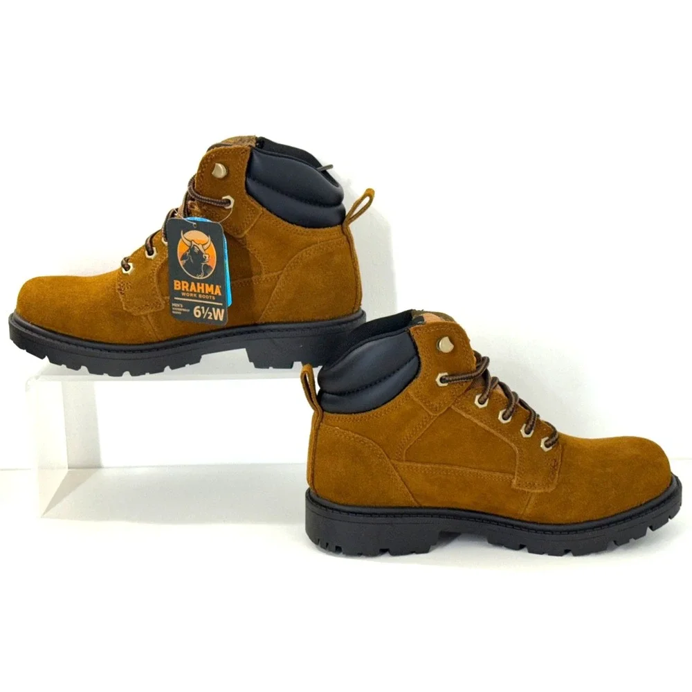 6.5 Wide, Mens  Work Boot BRAHMA, BRAVO Waterproof, Oil Resistant, Tan NIB